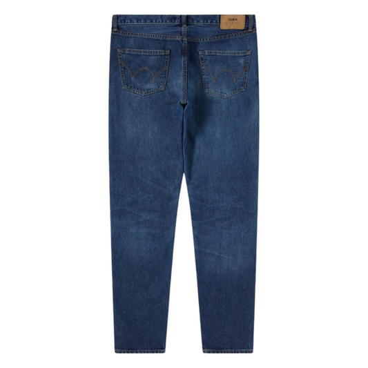 Edwin Regular Tapered Jeans in Blue - Mid Dark Used