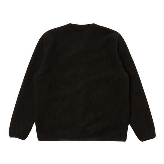 Universal Works Wool Fleece Cardigan in Black