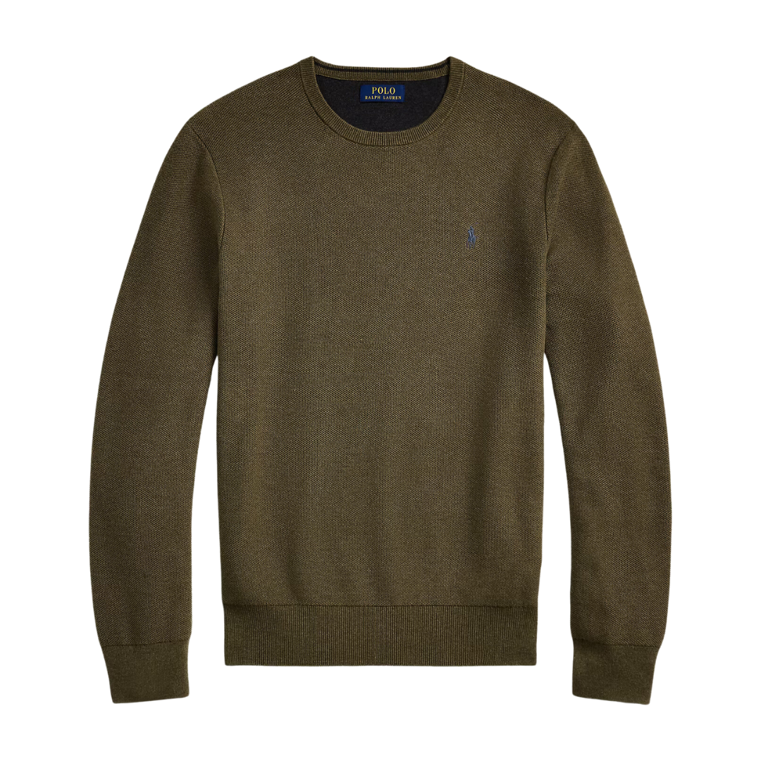 Ralph Lauren Texture Knitwear in Cargo Olive Heather