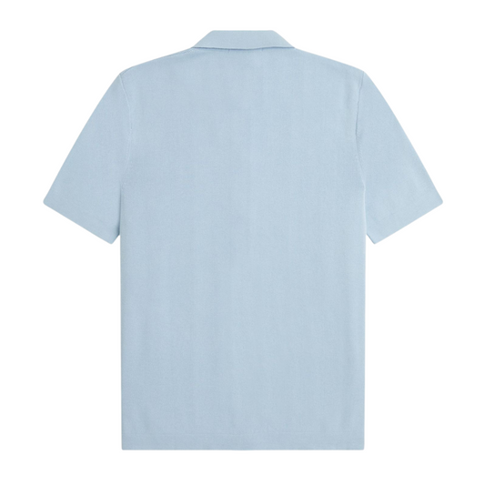 Fred Perry Button Thru Knit Shirt in Light Smoke
