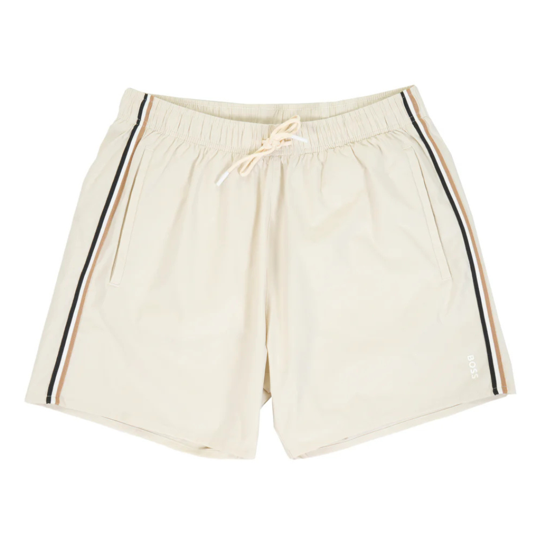 BOSS Iconic Swim Short in Open White
