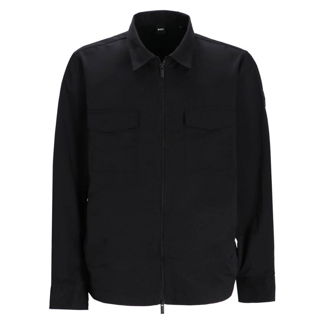 BOSS P-Olson Overshirt in Black
