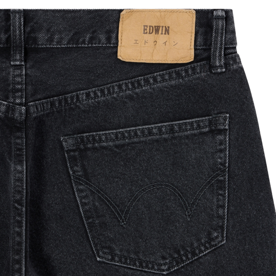 Edwin Regular Tapered Jeans in Black - Dark Used