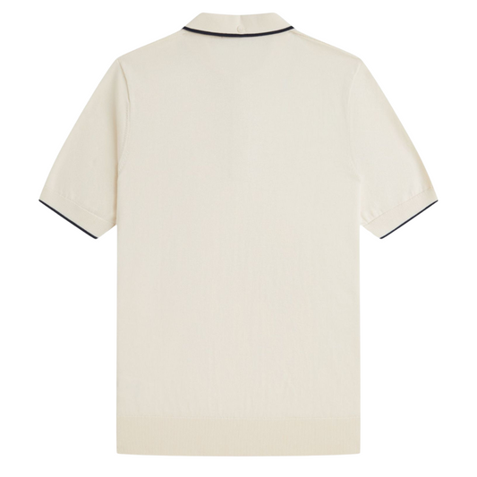 Fred Perry Pique Stitch Knitted Shirt in Silky Peach