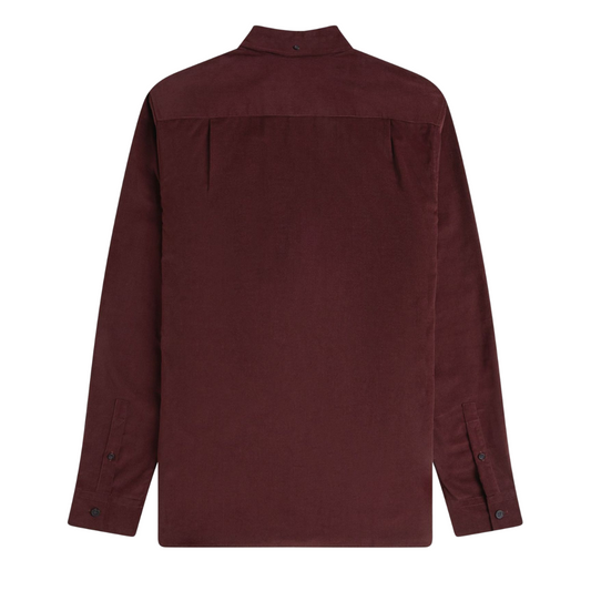 Fred Perry Needle Cord Shirt in Oxblood