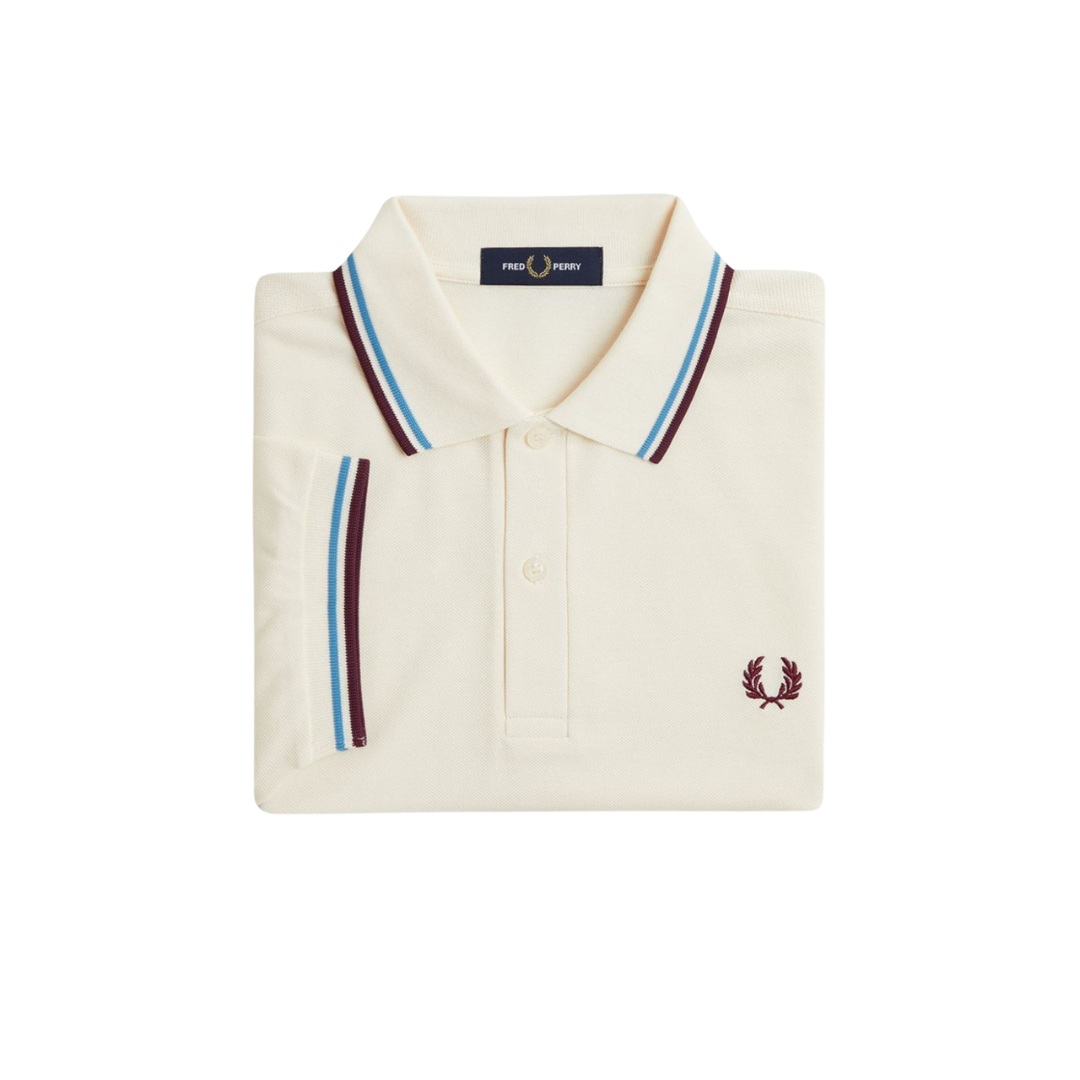 Fred Perry Twin Tip Polo in Ecru