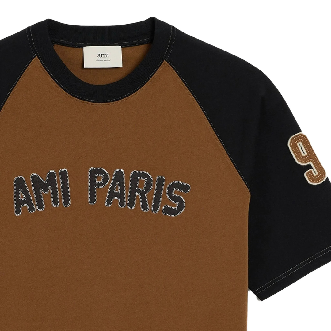 AMI Raglan Sleeve T-Shirt in Brown