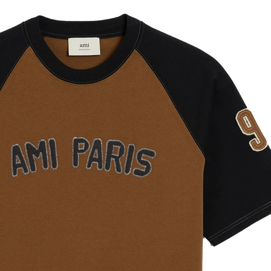 AMI Raglan Sleeve T-Shirt in Brown