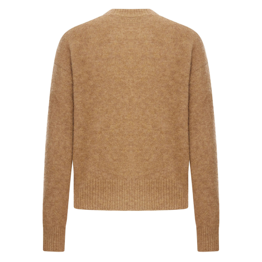 AMI Alpaca Crewneck Knitwear in Camel