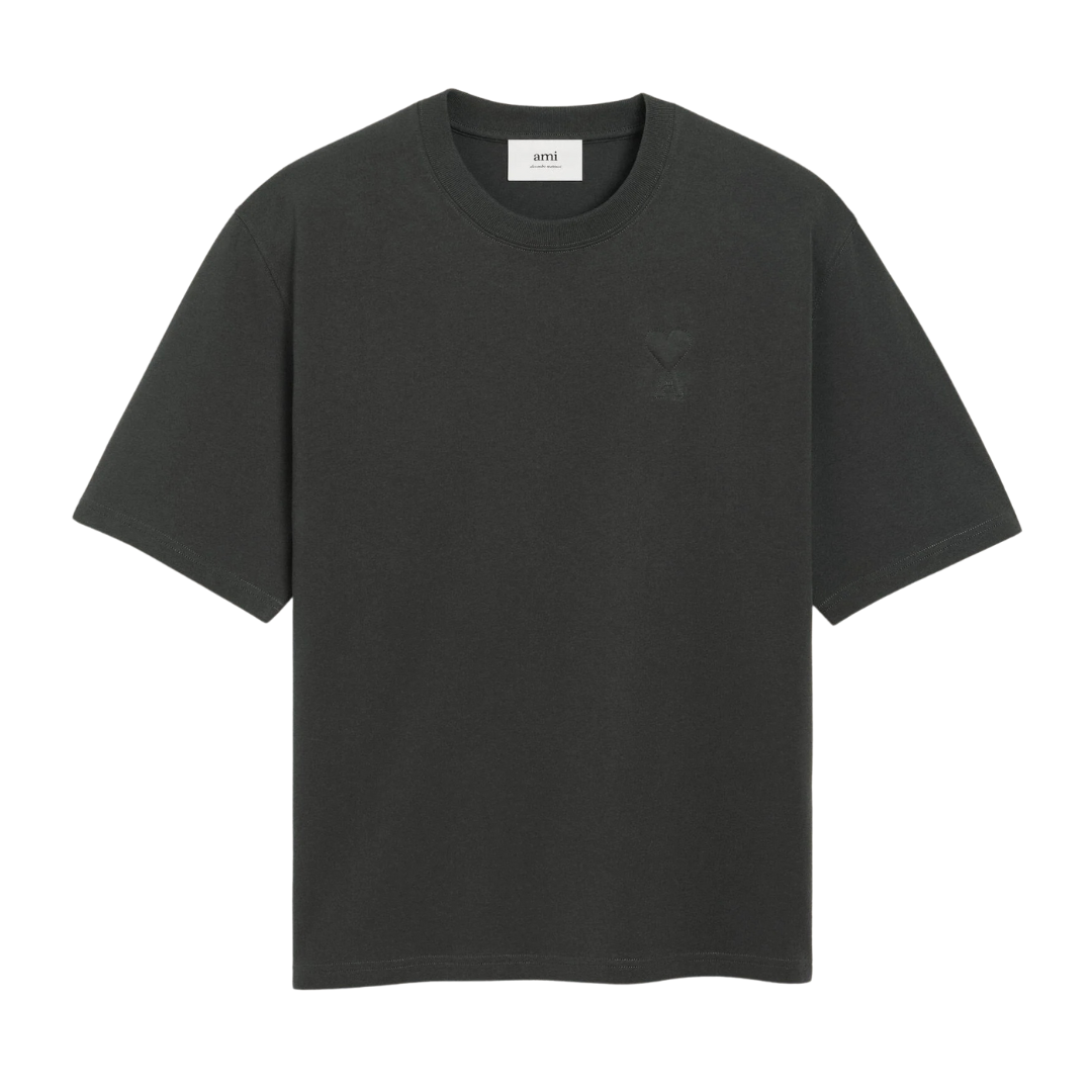 AMI Embossed Logo T-Shirt in Anthracite