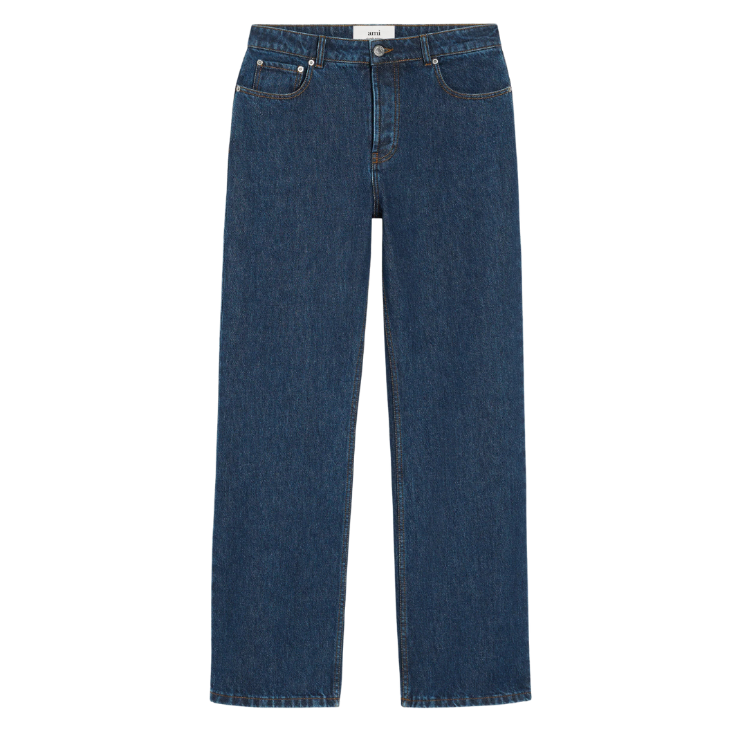 Jean AMI coupe large en denim indigo