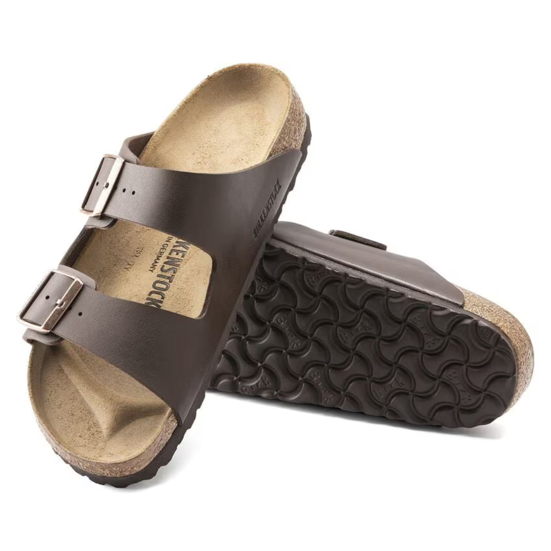 Birkenstock Arizona Birko-Flor Sandal in Dark Brown