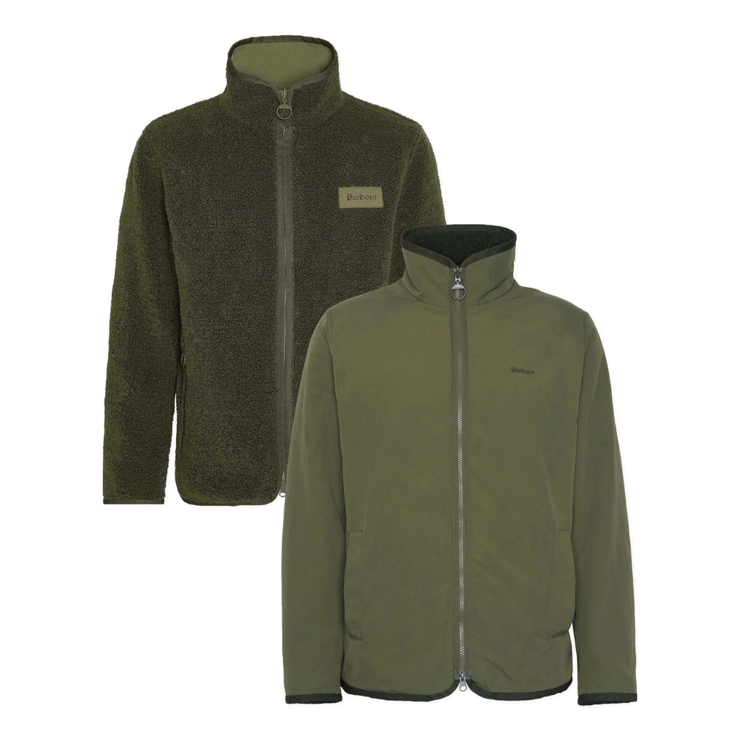 Barbour Reversible Fleece Jacket in Green