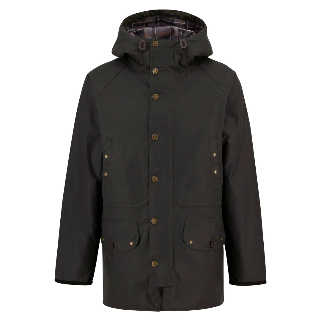 Barbour Reel Wax Parka Jacket in Sage