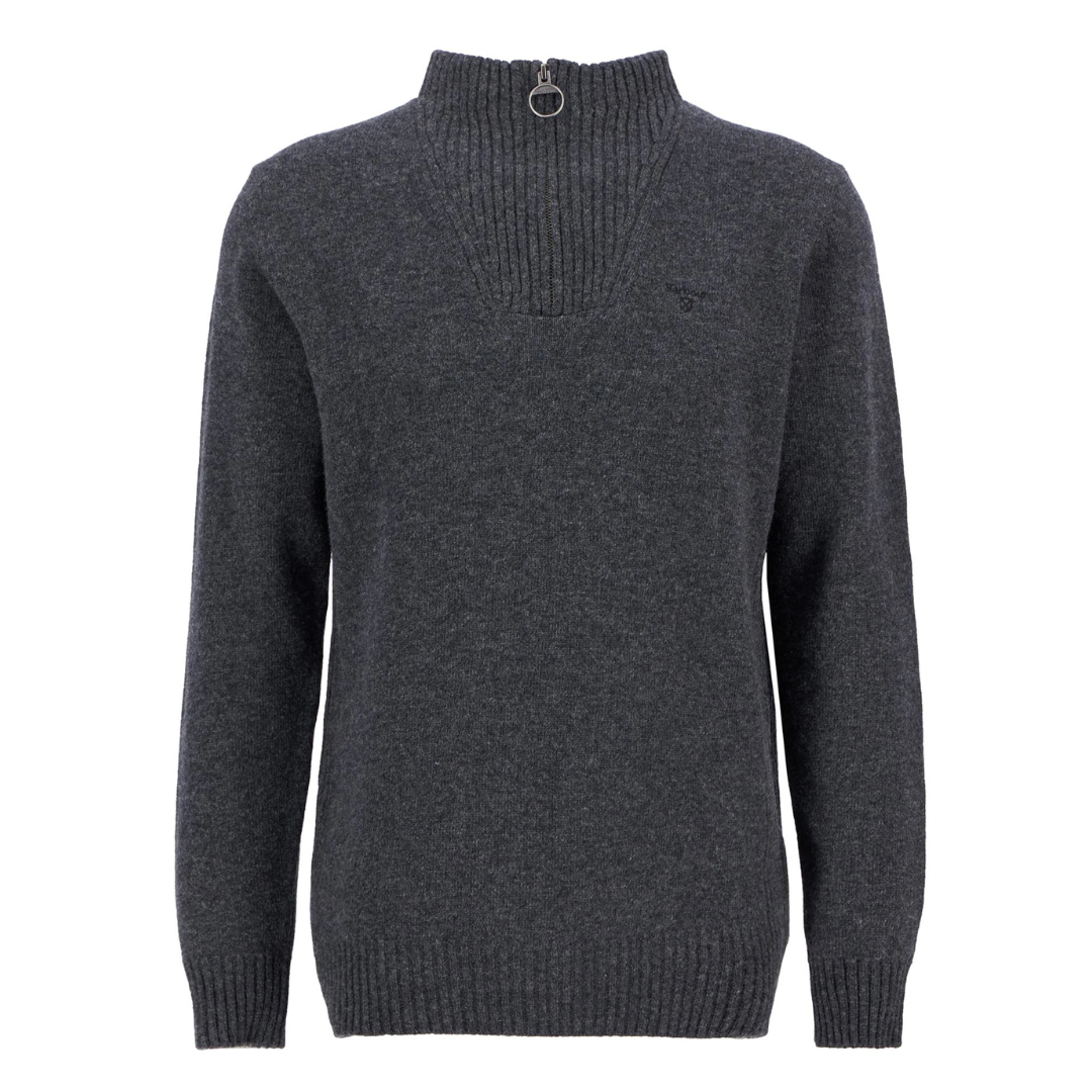 Barbour Essential Lambswool Half Zip Knit in Charcoal