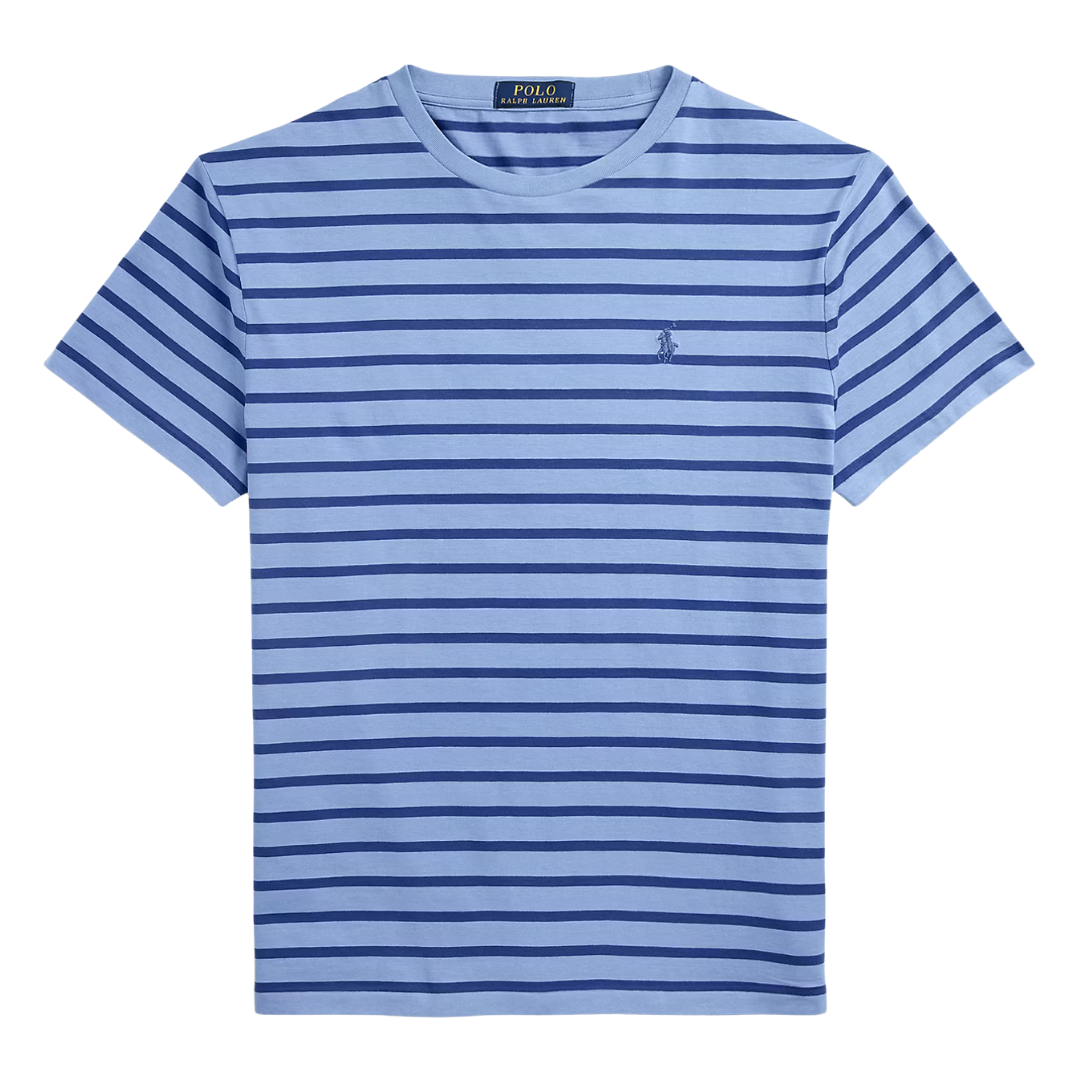 Ralph Lauren Stripe T-Shirt in Capri Blue and Navy