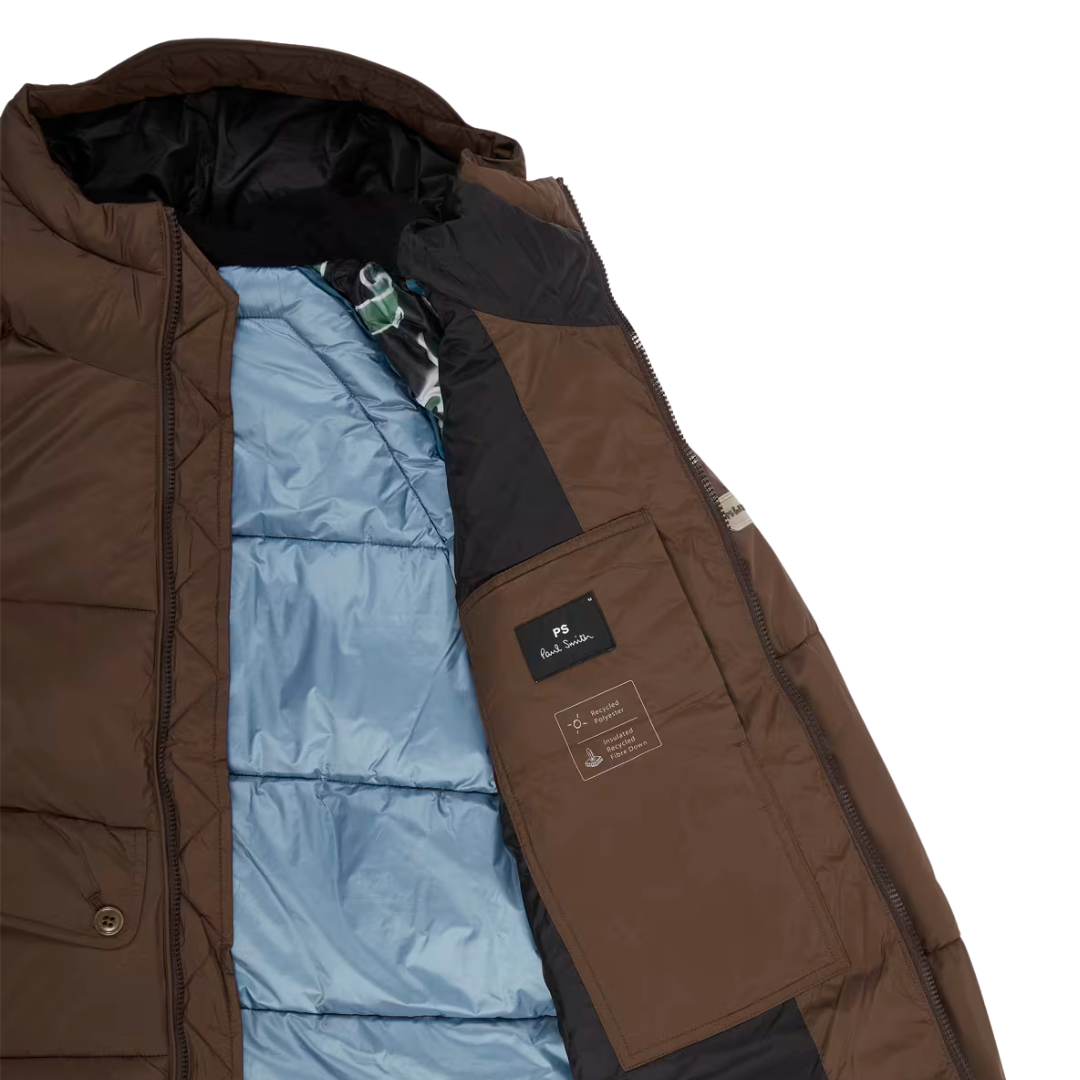 Paul Smith Raglan Puffa Jacket in Brown
