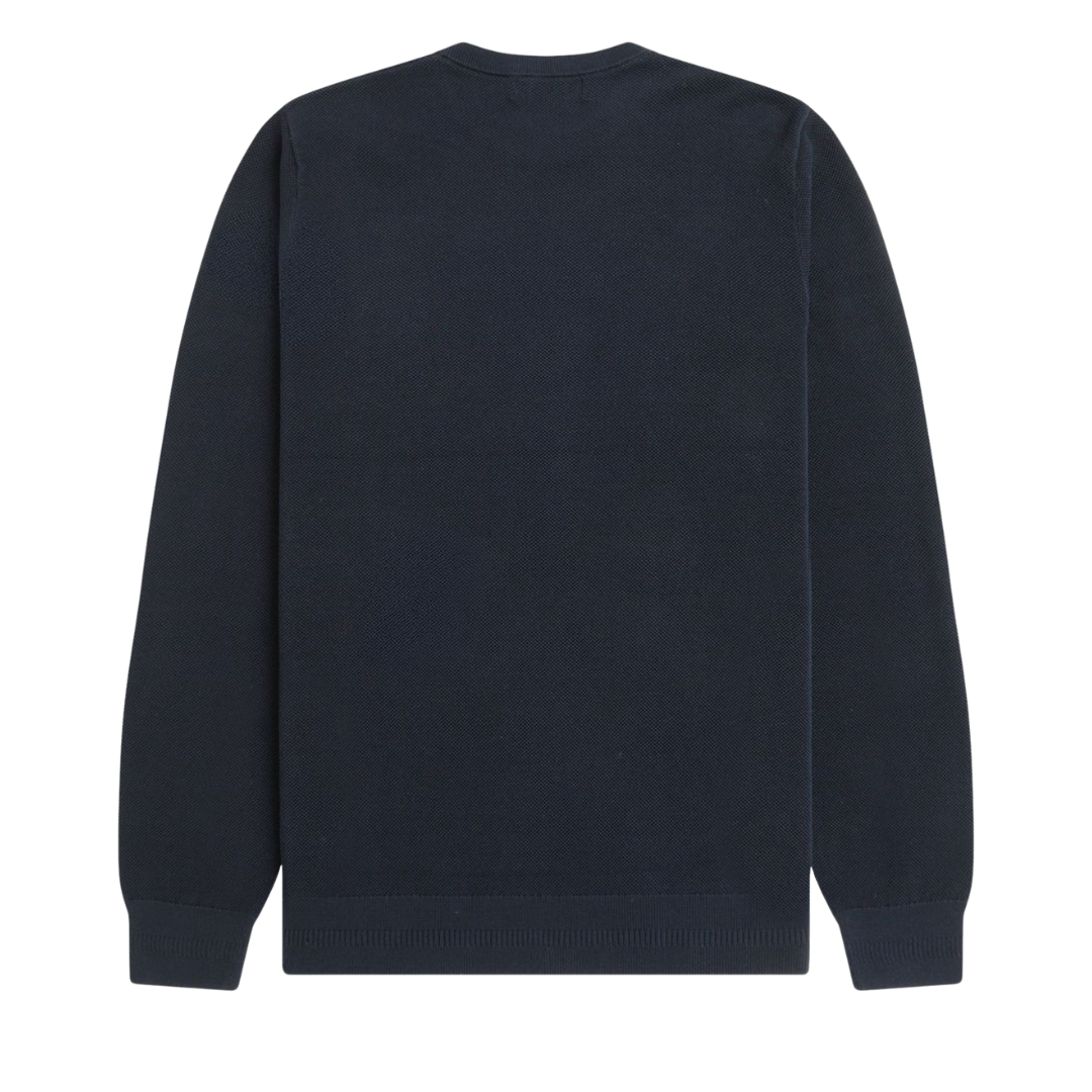 Fred Perry Pique Stitch Knitted Jumper in Navy