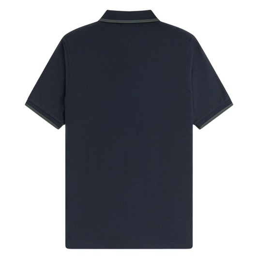 Fred Perry Crepe Pique Polo Shirt in Navy
