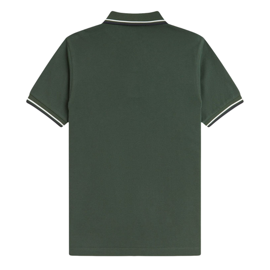 Fred Perry Twin Tip Polo in Court Green