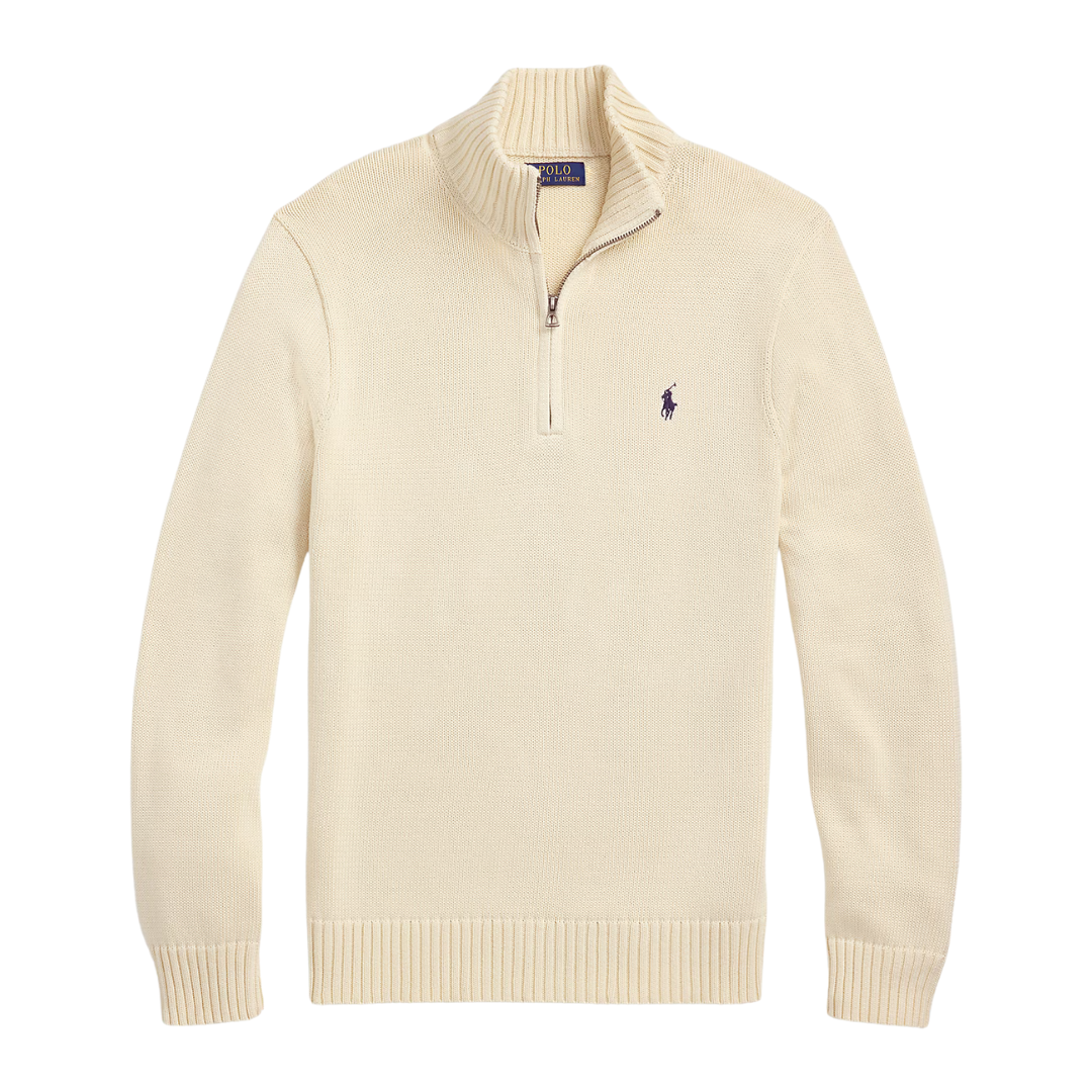 Ralph Lauren Knitted Quarter Zip in Andover Cream