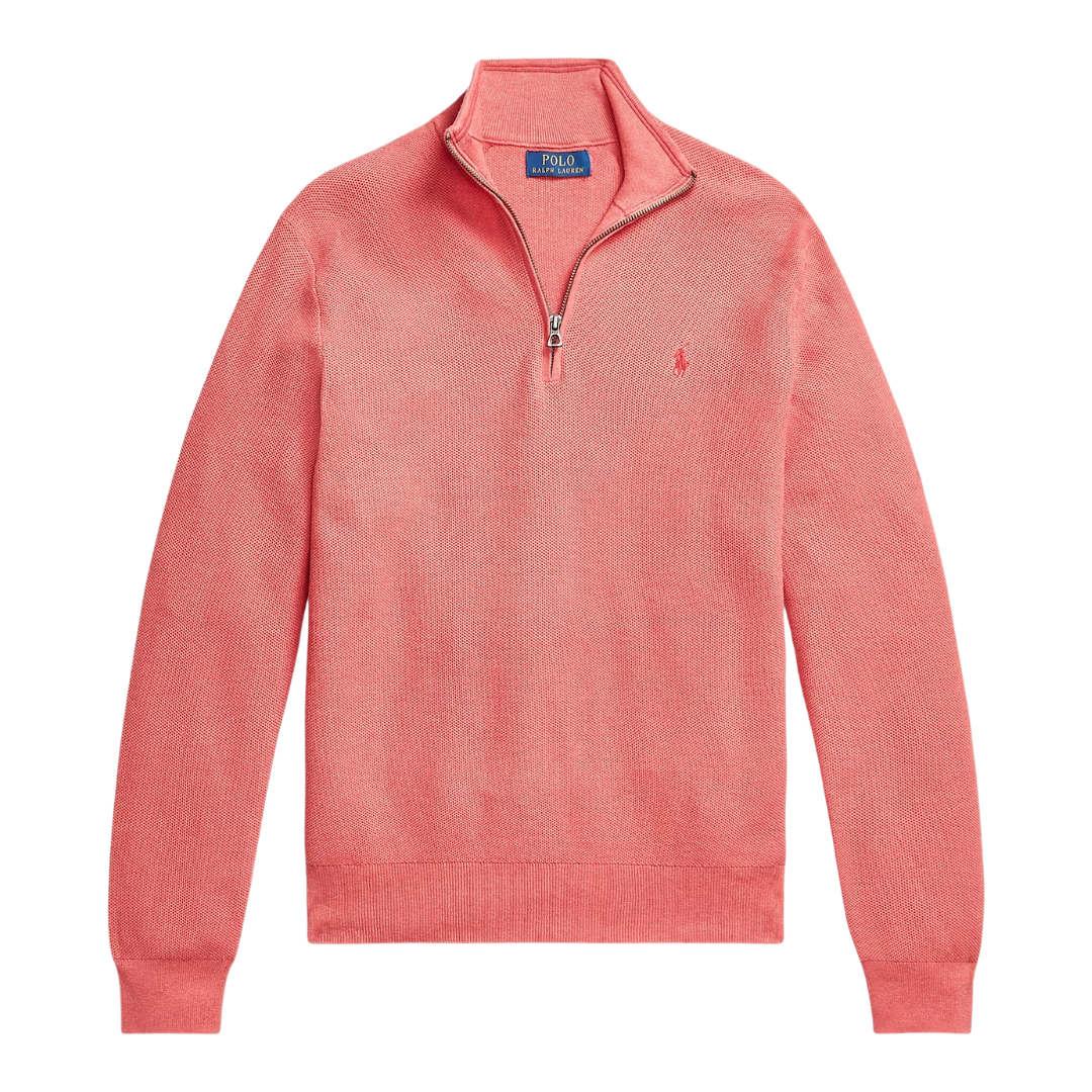 Ralph Lauren Quarter Zip Knitwear in Cherry Pink