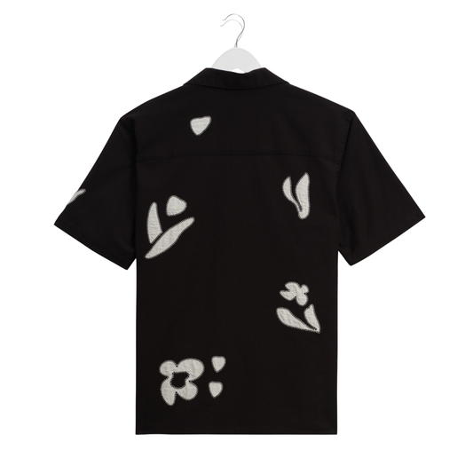 Wax London Abstract Applique Didcot Shirt in Black