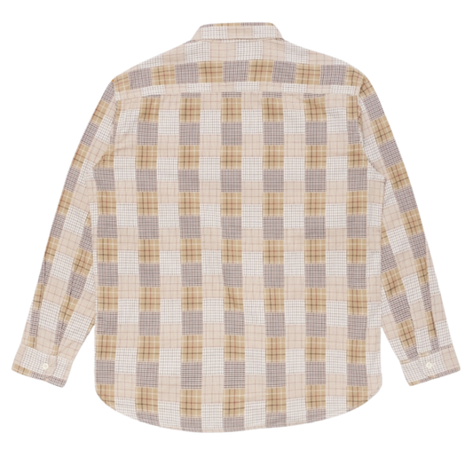 Edwin Long Sleeve Work Shirt in Beige/Brown