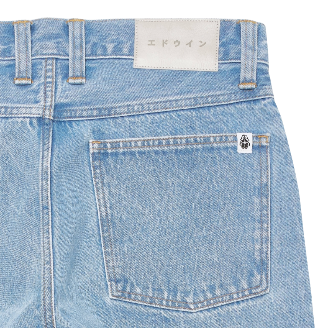 Edwin Tyrell Pant in Blue - Heavy Bleach Wash