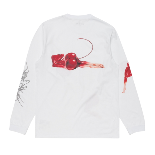 Edwin Cherry Devil Long Sleeve T-Shirt in White