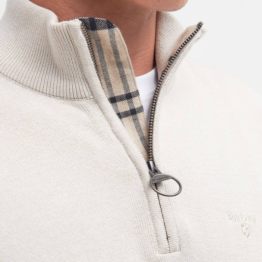 Barbour Half Zip Knitted Jumper in Mist