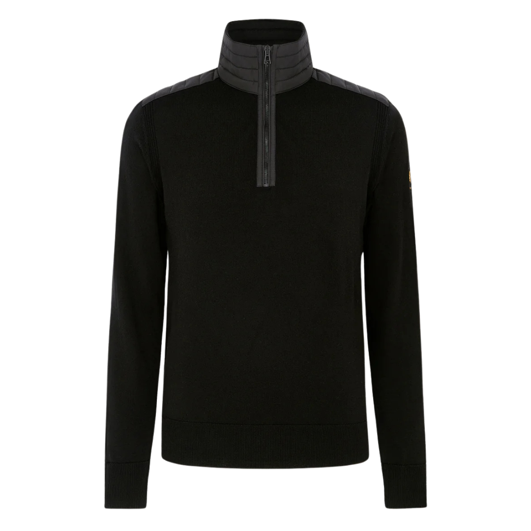 Belstaff Kilmington Quarter Zip Jumper in Black