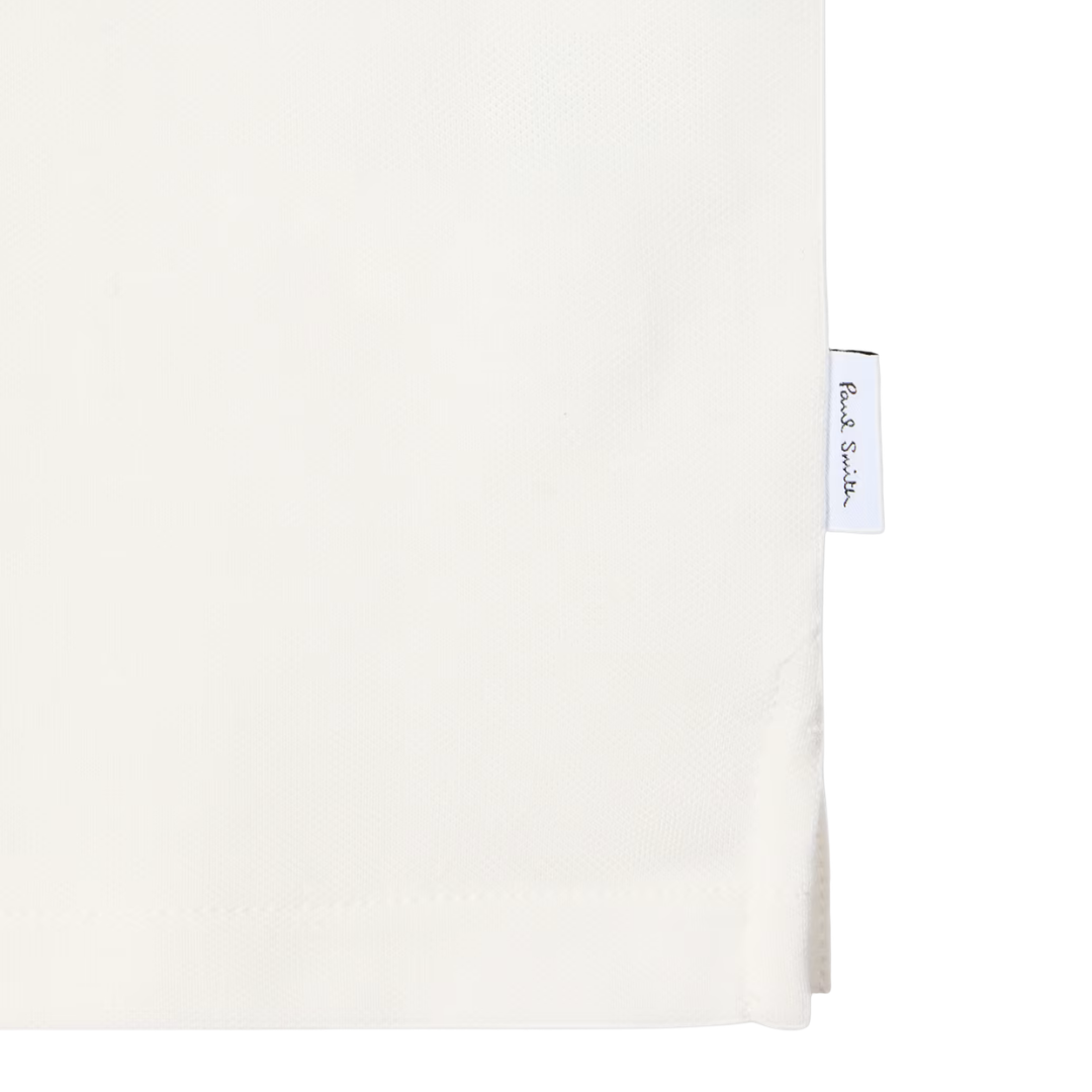 Paul Smith Zip Up Polo Top in Off White