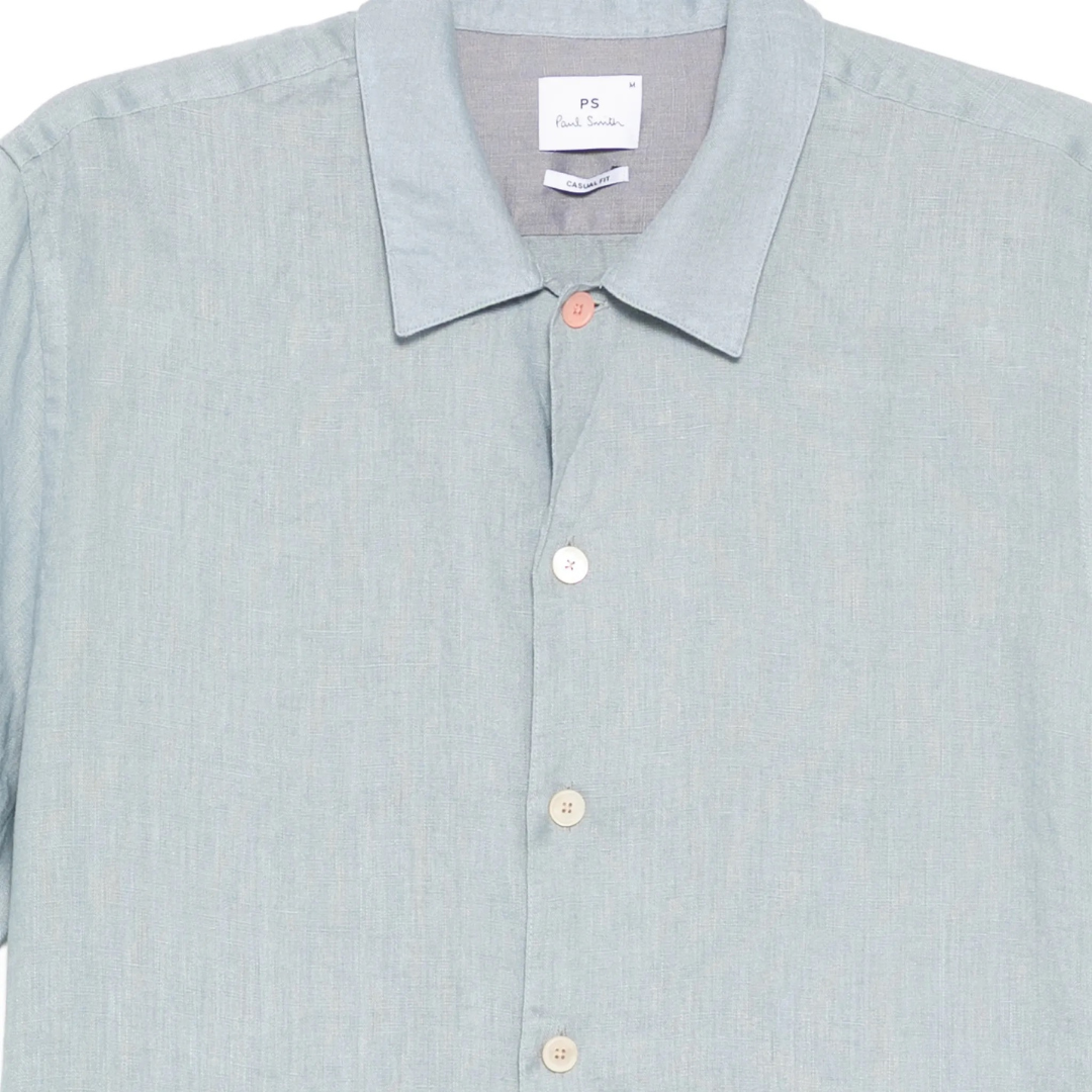 Chemise en lin coupe décontractée Paul Smith bleue