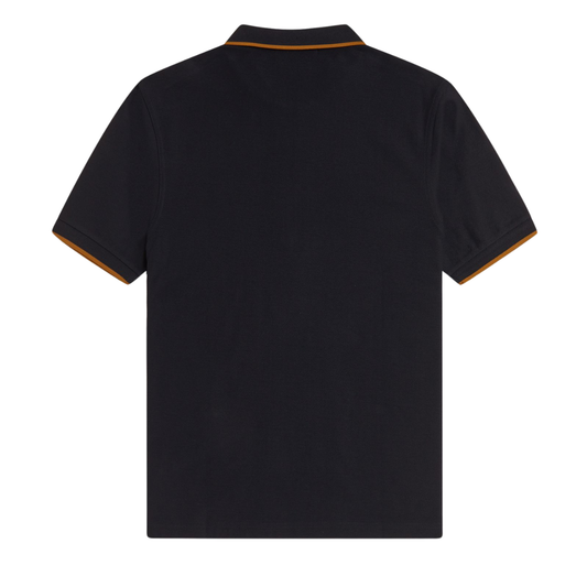 Fred Perry Crepe Pique Polo in Black