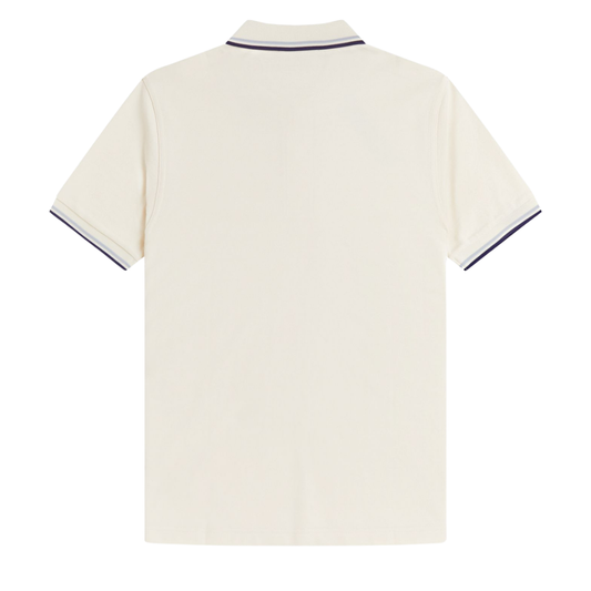 Fred Perry Twin Tipped Polo in Ecru and Dusk Blue