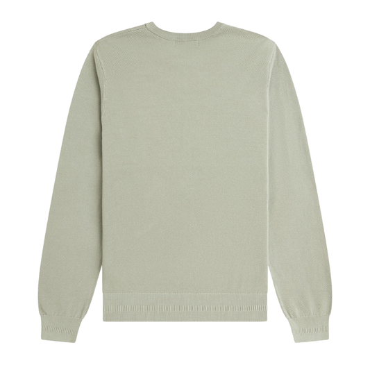 Fred Perry Pique Stitch Jumper in Seagrass