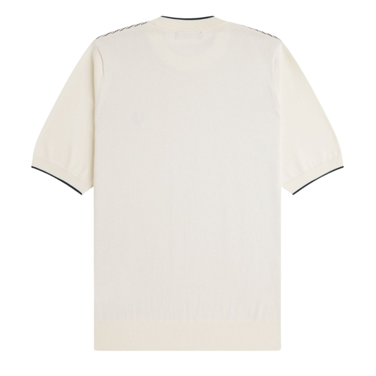 Fred Perry Tonic Waffle Knitted T-Shirt in Ecru