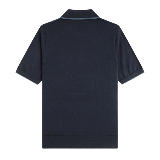 Fred Perry Tonic Waffle Knitted Shirt in Navy