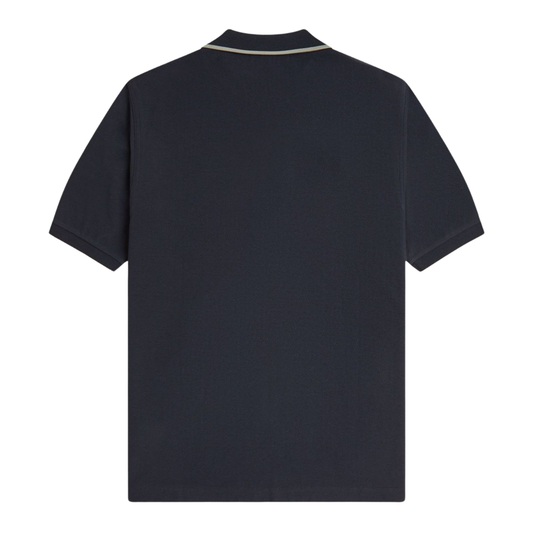 Fred Perry Crepe Pique Polo Shirt in Navy