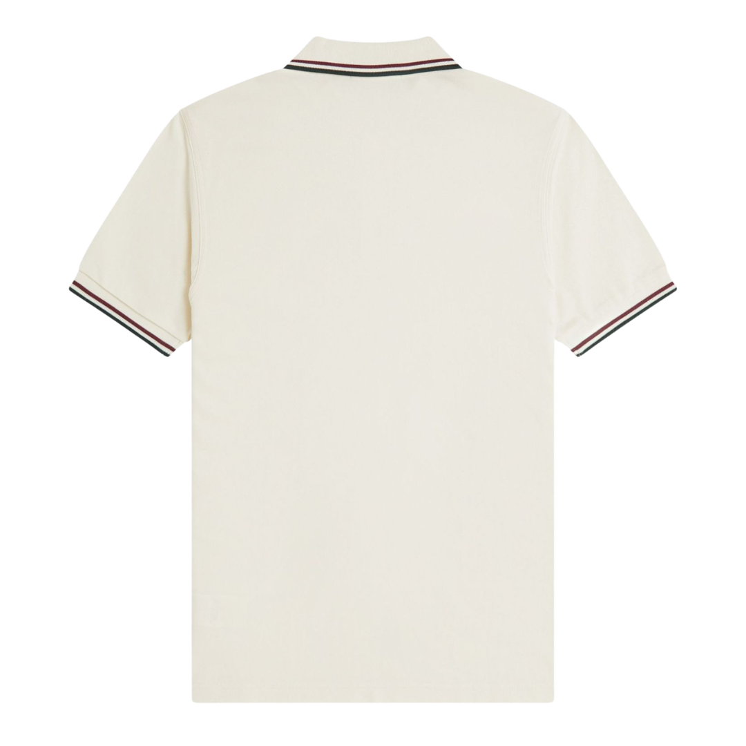 Polo Fred Perry à double liseré ÉCR/OXBLD/GRSRTS