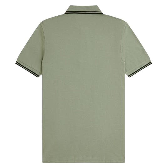 Fred Perry Twin Tipped Polo Shirt in Seagrass & Black