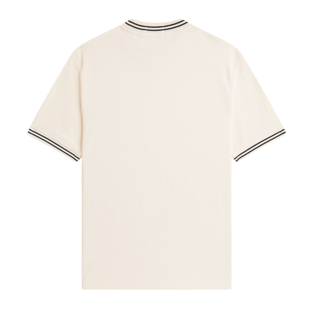 T-shirt en jersey côtelé Fred Perry ÉCRU
