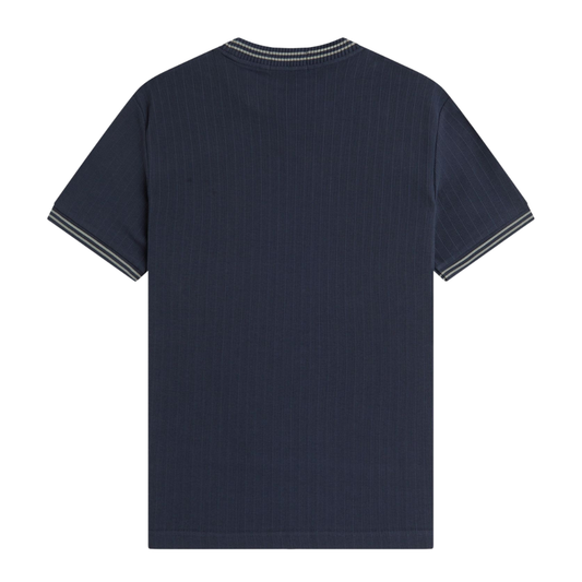 Fred Perry Ribbed Jersey T-Shirt in Navy
