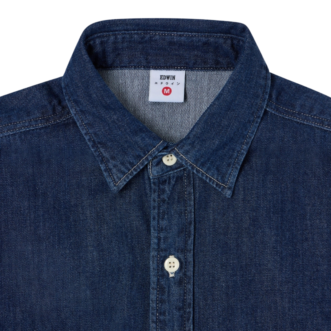Edwin Work Shirt in Blue - Dark Used