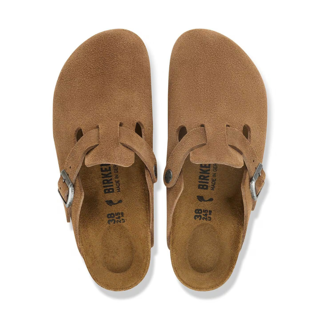 Birkenstock Boston Suede Show in Dark Tea