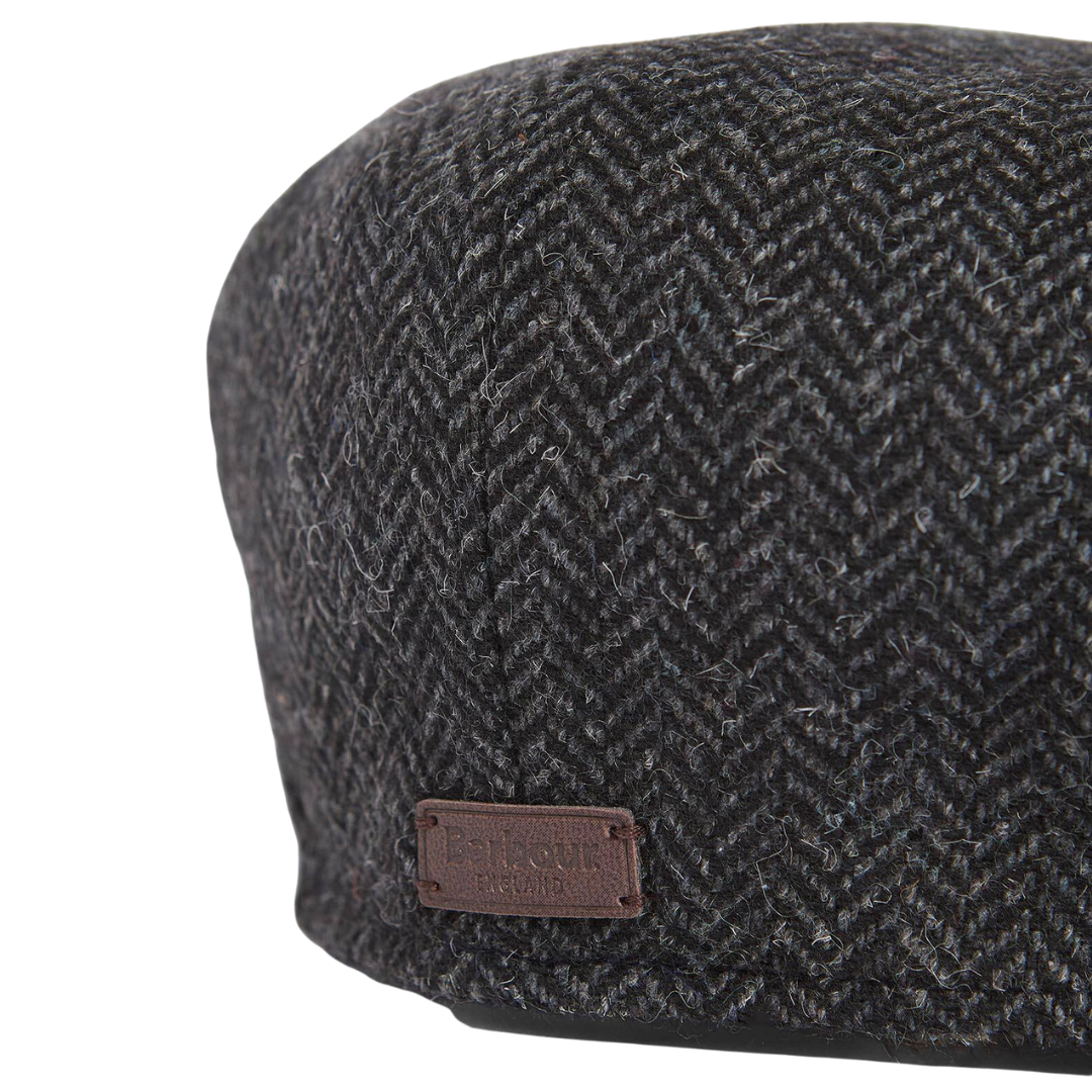 Barbour Fyne Tweed Baker Cap in Charcoal