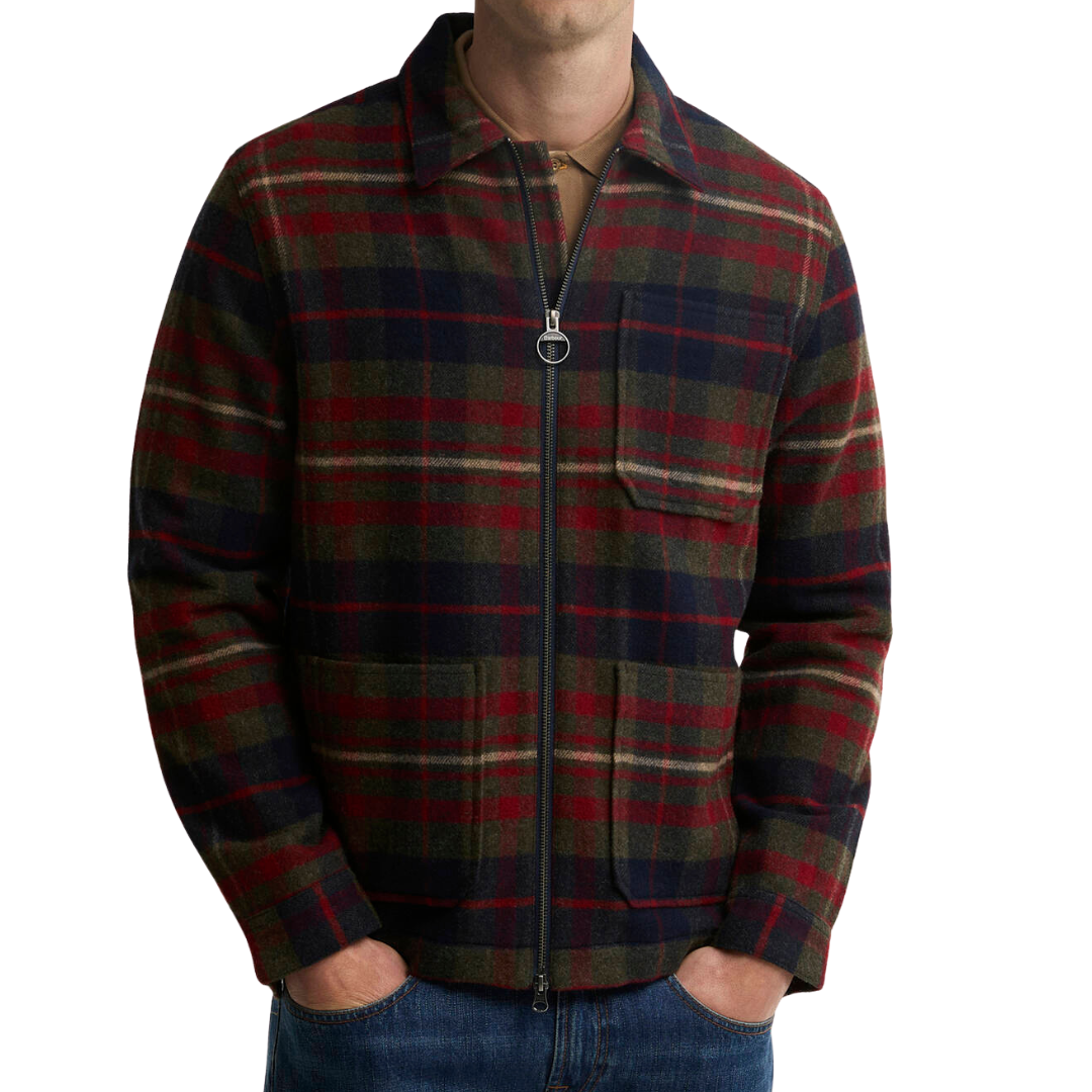 Barbour Southview Checked Overshirt in Olive