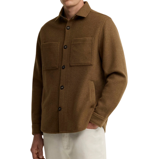 Barbour Marltown Wool Blend Overshirt in Sandstone