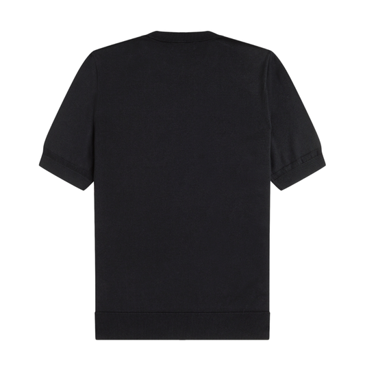 Fred Perry Cotton Knitted T-Shirt in Black